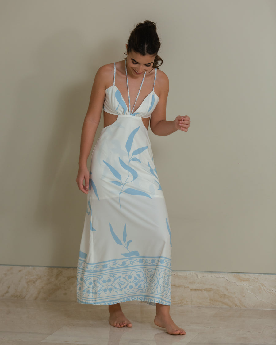 Caribbean Blue Midi Dress