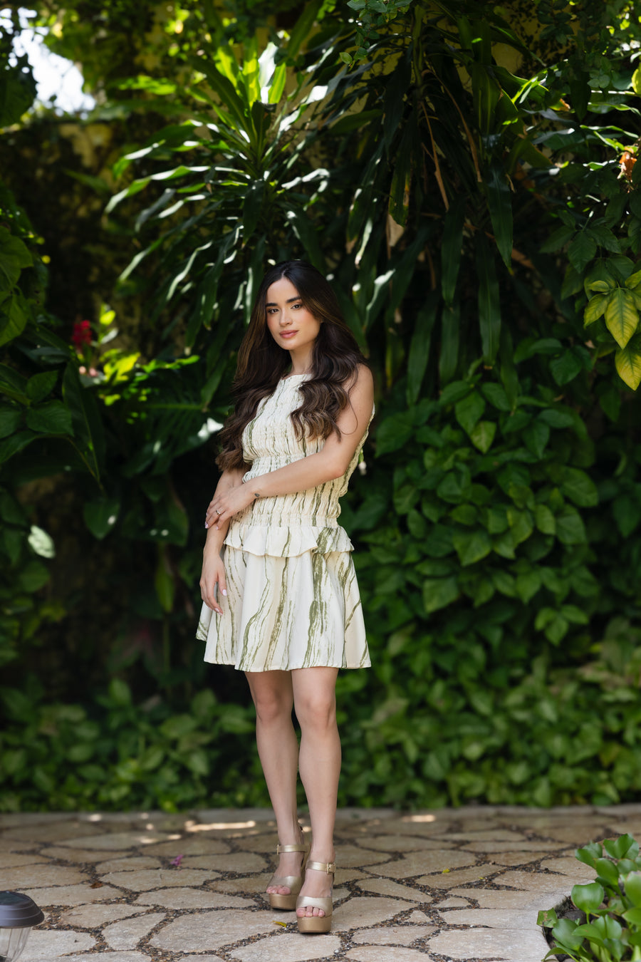 Amelia Mini Dress Beige