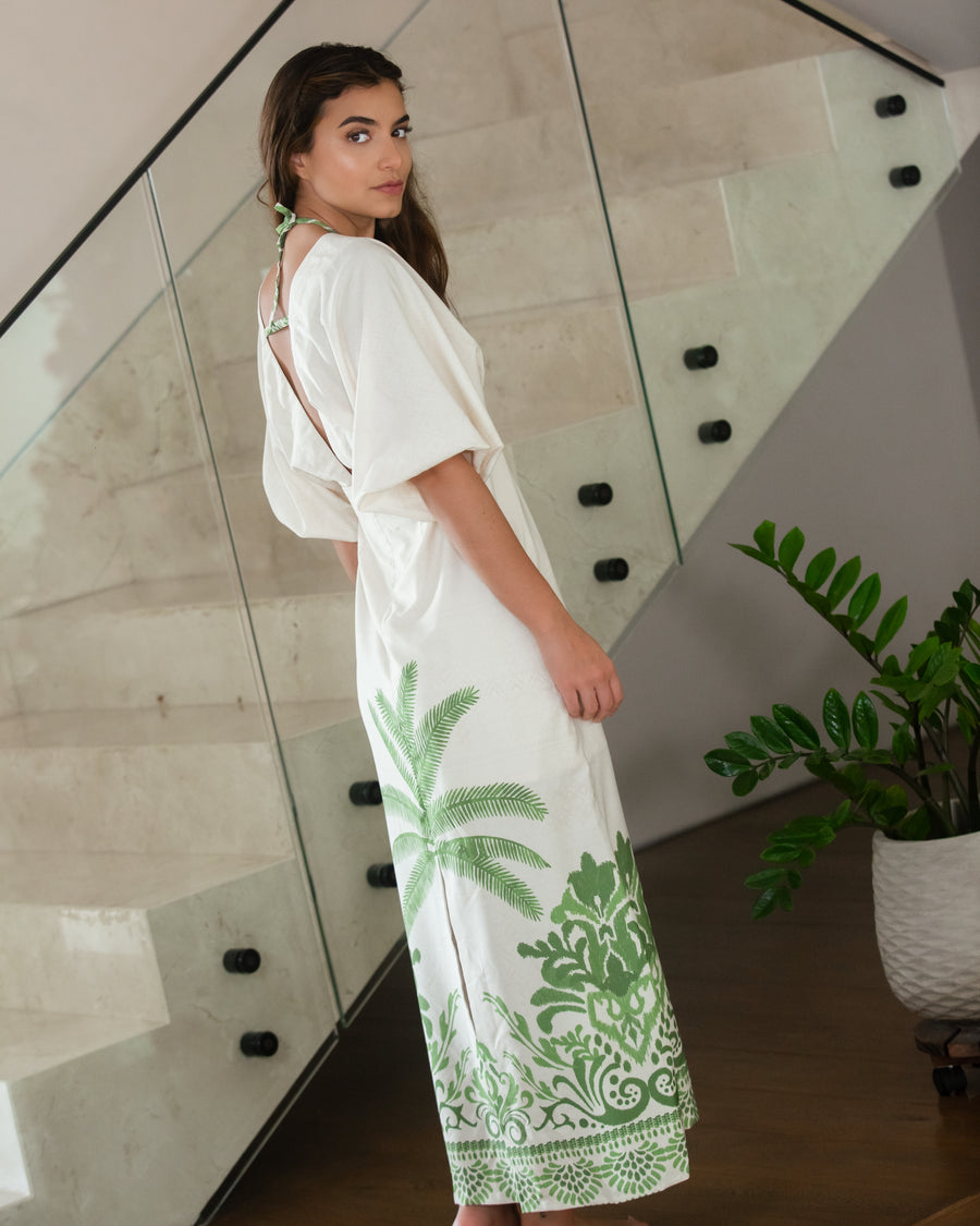 Tropical Green Maxi Dress